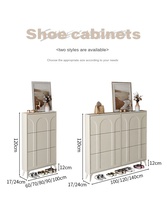 Meuble à chaussures en bois style crème avec tiroirs rabattables en MDF, design moderne et classique, vente directe en gros, offre spéciale