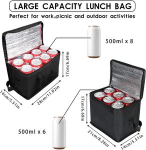 Borsa termica isolata in tessuto Non tessuto a rullo per la neve 6-pack borsa termica in poliestere borsa da pranzo personalizzata <span class=keywords><strong>con</strong></span> Logo personalizzato - Product Image 4