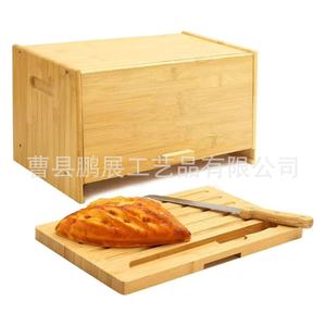 Caja de Almacenamiento Cuadrada de Madera con Tapa Abatible, Porta Pan con Tabla de Cortar, Organizador de Tostadas de Madera Maciza - Product Image 5