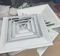 Système de ventilation CVC au design moderne, grille d'aération carrée en aluminium à 4 voies, diffuseur de plafond, grille d'évacuation carrée pour ventilation
