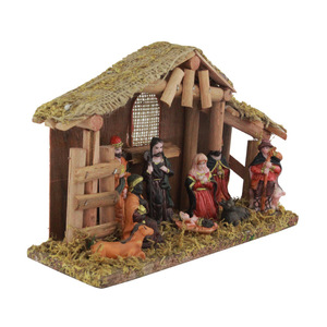 Pesebre <span class=keywords><strong>de</strong></span> 25cm, pesebre navideño, figuras <span class=keywords><strong>de</strong></span> escena <span class=keywords><strong>de</strong></span> la Natividad, <span class=keywords><strong>casa</strong></span> <span class=keywords><strong>de</strong></span> madera católica, juego <span class=keywords><strong>de</strong></span> comedero <span class=keywords><strong>de</strong></span> caballo <span class=keywords><strong>de</strong></span> <span class=keywords><strong>nacimiento</strong></span> <span class=keywords><strong>de</strong></span> hijo pintado en resina - Product Image 2
