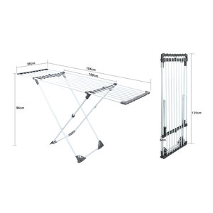 <span class=keywords><strong>Séchoir</strong></span> <span class=keywords><strong>à</strong></span> <span class=keywords><strong>linge</strong></span> extensible en métal / <span class=keywords><strong>Séchoir</strong></span> <span class=keywords><strong>à</strong></span> <span class=keywords><strong>linge</strong></span> pliable avec <span class=keywords><strong>roulettes</strong></span> pour intérieur/extérieur - Product Image 6