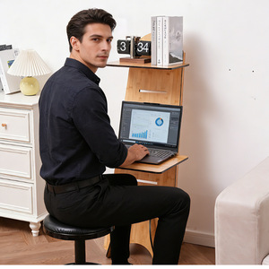 Bamboo Easy-To-Extend Computer Desk 50x70x120cm Foldable Rectangle Desktop For Small Apartments - Product Image 2