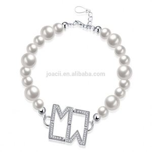 Joacii hecho con cuentas pulsera <span class=keywords><strong>de</strong></span> la joyería <span class=keywords><strong>de</strong></span> la pulsera <span class=keywords><strong>de</strong></span> perlas <span class=keywords><strong>de</strong></span> <span class=keywords><strong>agua</strong></span> dulce con 18K Chapado en plata - Product Image 1