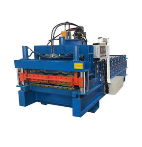 Lámina de Techo Trapezoidal de Alta Precisión para Tejas Esmaltadas, Máquina de Doble Capa con Control PLC, Corte Hidráulico y Motor con Rodamientos - Product Image 1