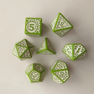 Logotipo personalizado, 1 pieza, dados poliédricos de acrílico Dnd, <span class=keywords><strong>dragones</strong></span> ecológicos, mazmorras, patrón Digital hueco, accesorios de tablero de juego tallados - Product Image 6