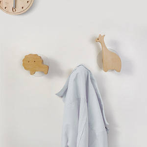 2024 nouveau crochet mural décoratif en bois Animal moderne créatif patère support mur cintre sac crochet suspendu poignée de porte - Product Image 4