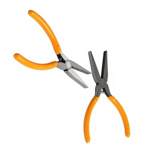 MANAN INSTRUMENTS Flat Nose Pliers Tapered Baguette Cut Orange Handle Stainless Steel Jewelry Tool for DIY <b>Crafts</b> - Product Image 5