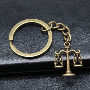 22X17Mm Antiek Verzilverd Antiek Brons Verguld Metalen Balansrecht Weegschalen Sleutelhanger Souvenirs Cadeau P1-ABD-C10180 - Product Image 5