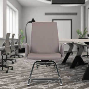 Chaise de style industriel avec cadre en métal, revêtement en cuir PU imperméable, tabouret en éponge 42D, sièges commerciaux pour <span class=keywords><strong>salon</strong></span> - Product Image 2