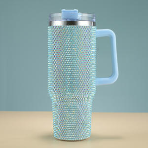 Rhinestone 40 Oz Tumbler with Handle Stainless Steel Travel Coffee Mug Double Wall Vacuum Tumbler - Product Image 3