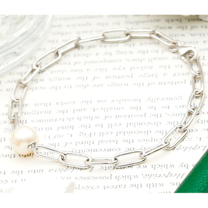 Elegante Pulsera de Perlas de Agua Dulce en Oro Sólido de 9K/14K/18K, Cadena de Eslabones Minimalista para Joyería de Lujo Diaria - Product Image 3