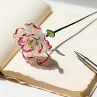 Bouquet de fleurs en verre artisanal miniature personnalisé, fleurs du mois de naissance, cadeau d'anniversaire, anniversaire de mariage, remise de diplôme