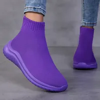 Baskets montantes pour femmes en maille respirante, légères, à enfiler, antidérapantes, confortables et souples, pour le printemps et l'automne