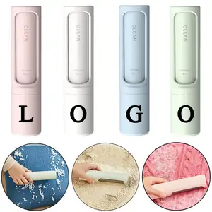 Custom Logo Pet Tool Reusable Removing Cat Dog Hair Sticky Lint Roller Self Cleaning Fur Pet Hair Removal Rollers