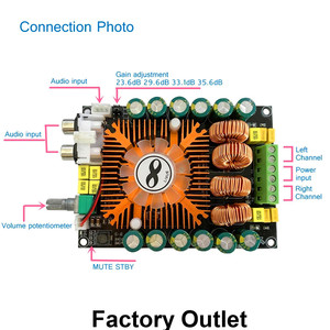 Placa Amplificadora TDA7498E 160Wx2 Estéreo, Placa Amplificadora de Potencia Digital de Audio, Compatible con <span class=keywords><strong>BTL</strong></span> 220W Mono - Product Image 5