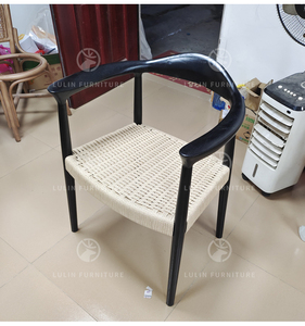 Sedia da Pranzo Kennedy in Legno Massello Naturale con Intreccio in Corda, per Sala da Pranzo, Soggiorno, Caffetteria, Area Ristorante Resort - Product Image 5