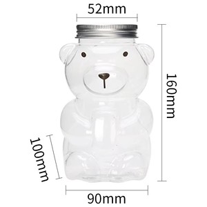 Động vật hình gấu hình dạng chai nước trái cây nhựa 400ml dễ thương chai với rơm cho trẻ em uống - Product Image 4