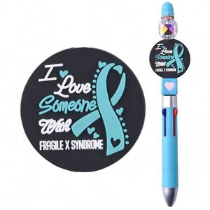 Nouveaux charms focaux sportifs en silicone, perles focales « J'aime le hockey », perles focales personnalisées Astros, embouts de stylo - Product Image 4