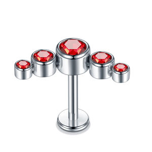 Vente en gros de bijoux de piercing corporel en acier inoxydable 316L avec zircon cristal pour tragus, conque, hélix et cartilage - Product Image 4