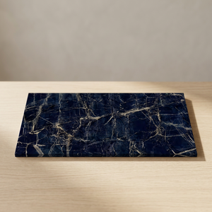 Nikola Blue Sintered Stone 24x48 Inch Glossy Wall Floor Tiles Luxury Blue Marble Collection - Product Image 1