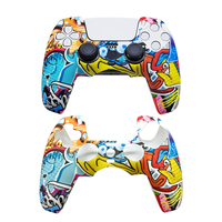 Coque en silicone antidérapante pour Sony PS5, motifs par transfert d'eau, coque de protection pour manette PS5