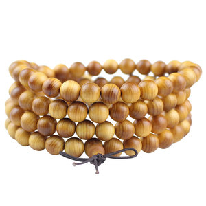 Yuanbao Cypress Wood Prayer Beads 108pcs 0.8cm Treated High Oil <b>Red</b> Material Unisex <b>Bracelet</b> For Religious Ceremonies - Product Image 2