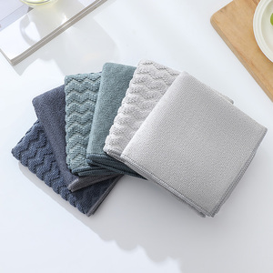 Serviette en microfibre grise tissée 300 g/m² carrée, séchage rapide, douce et absorbante, chiffons de cuisine réutilisables, lavables en machine - Product Image 3