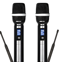Microphone de karaoké KTV sans fil numérique à 2 canaux avec suppression du bruit et capteur infrarouge Soundmark K-180, piles AA, XLR