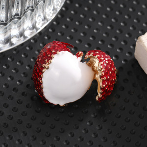 Lychee Fruit Brooch Red Zinc Alloy Women's Fashion <b>Accessory</b> - Product Image 3