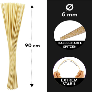 Bambus 36 \ "rắn gỗ que nhỏ Bạch Dương tre xiên cho Marshmallow rang Ice Fishing Cream Stick Craft Dowel que - Product Image 2