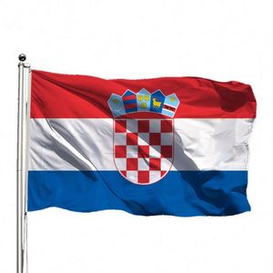 Banderas Nacionales Baratas al por Mayor para Fabricantes, Bandera de Croacia de Poliéster 90x150cm (3x5 pies), Estilo Deportivo, Impresa con Serigrafía, Portátil - Product Image 5