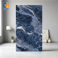 Carreaux de porcelaine modernes à motif pierre, résistants à l'usure, antibactériens, résistants aux acides, 9 mm, 600x1200 mm, brillants, pour salle de bain intérieure