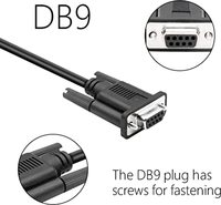 Cable USB RS232 DB9 Hembra de Longitud Personalizada 1.8M/Conductor de Cobre Opcional Certificado ROHS/CE PVC Negro 8C para PC/Laptop/Router/Switch