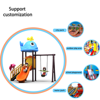 Toboggan et balançoire en plastique de style dernier cri pour la maternelle et le parc d'attractions pour aire de jeux