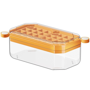 Multifunctional Press Type Ice <b>Cube</b> Mold Food Grade Plastic Metal Ice Cream Scoop Homemade Frozen Refrigerator <b>Storage</b> <b>Lid</b> <b>Box</b> - Product Image 1