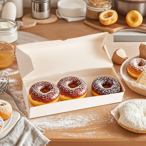 Caja <span class=keywords><strong>de</strong></span> Embalaje Biodegradable Personalizada para Pastelería, Postres, Bagels y Donas para Desayuno <span class=keywords><strong>de</strong></span> Fundom Takeaway - Product Image 4