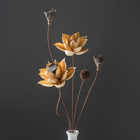 Bouquet de lotus séché Zen chinois, décorations naturelles de tiges et de racines de lotus séchées à l'air pour l'arrangement de table de salon