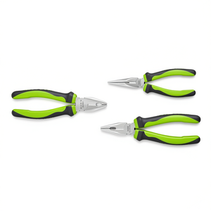 Fg 102 39xt <b>Pliers</b> <b>Set</b> 3 Piece With Green Handles For General Repair And Construction Use - Product Image 2