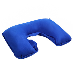Comfortable <strong>U</strong>-Shaped Inflatable Travel Neck <strong>Pillow</strong> Flocked Fabric Air <strong>Pillow</strong> Support Head Neck/Lumbar for Traveling - Product Image 4