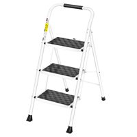 Échelle pliante sur mesure à 3 marches avec mains courantes rembourrées, facile à utiliser, durable pour la maison, l'entrepôt et l'usage domestique