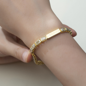 Bracelet classique en argent 925 MSB-568 avec diamants de laboratoire taille radiant - Product Image 4