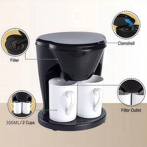 <span class=keywords><strong>Cafetière</strong></span> Électrique Semi-Automatique Moderne <span class=keywords><strong>Mini</strong></span> <span class=keywords><strong>2</strong></span> <span class=keywords><strong>Tasses</strong></span> en Plastique pour Usage Domestique et Hôtelier Écologique Économe en Énergie Facile à Utiliser - Product Image 3