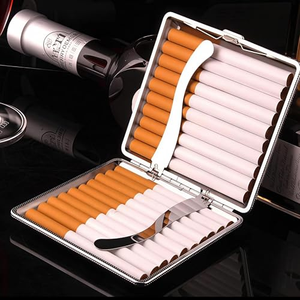 Accessoires pour fumeurs, étui à cigarettes en métal, boîte à cigarettes de poche en acier inoxydable, cadeau pour homme - Product Image 5