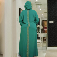 CCY Factory Luxe Designer Musulmane Abaya à Capuche Strass Dubai Robe Islamique Africaine pour Femme Abaya Avec Chapeau