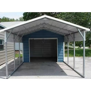Garage préfabriqué en acier léger et économique, portable, pour deux voitures, avec un design moderne - Product Image 2