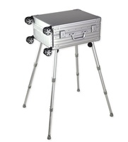 Boîte à cosmétiques LED miroir éclairé maquillage valise de voyage artiste coiffeuse Portable avec jambes bagages roulants