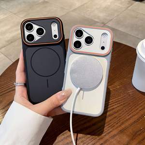 Funda Magnética para Teléfono Compatible con 17 <span class=keywords><strong>Pro</strong></span> <span class=keywords><strong>Max</strong></span>, con Ventana Grande, Acabado Mate Similar a la Piel, Color Sólido, para 16 y 15 - Product Image 2