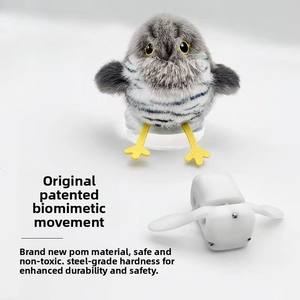 Eco-friendly Pet svolazzante piccolo grasso cinguettio elettrico simulazione uccello suono peluche per gatti-automatico divertente noia sollievo - Product Image 4