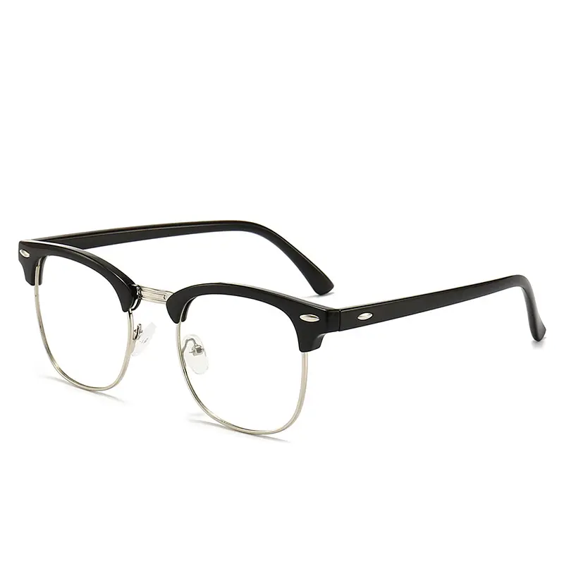 Óculos de proteção contra miopia, óculos retrô anti-luz azul para computadores, produtos prontos para uso, armação semi-revestida